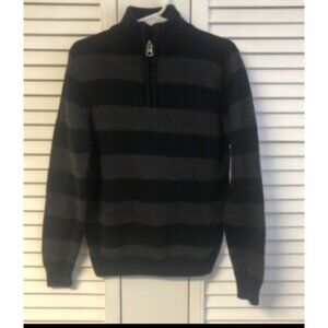 Retrofit Size 5 Black & Grey Striped 1/4 Zip Sweater